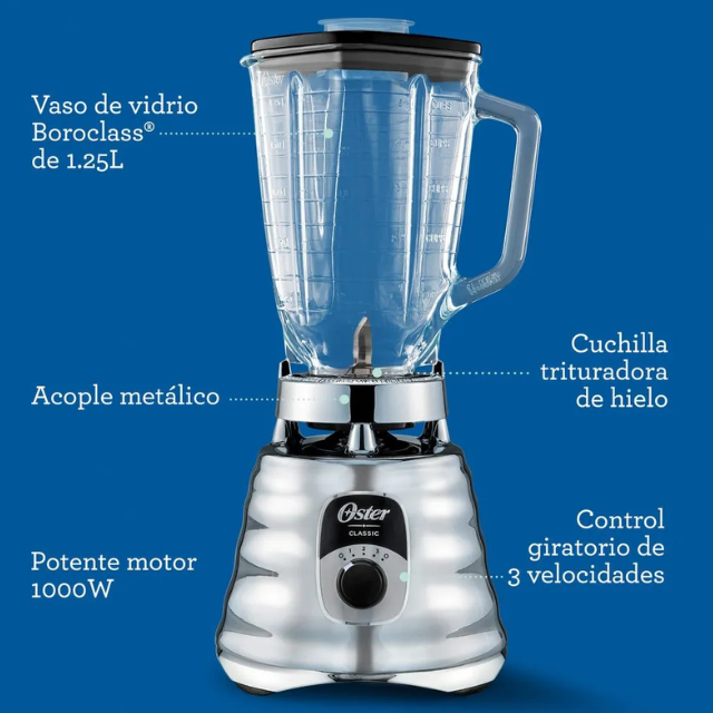 LICUADORA REVERSIBLE CROMADA OSTER BEST02-E01/BLSTBESTE-013