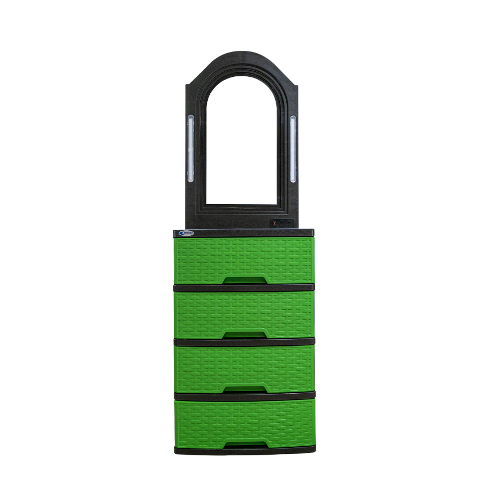 TOCADOR PLAS RATAN 4GAV ESP VD C/LUZ/ENCH GLAMOUR SANCHIA