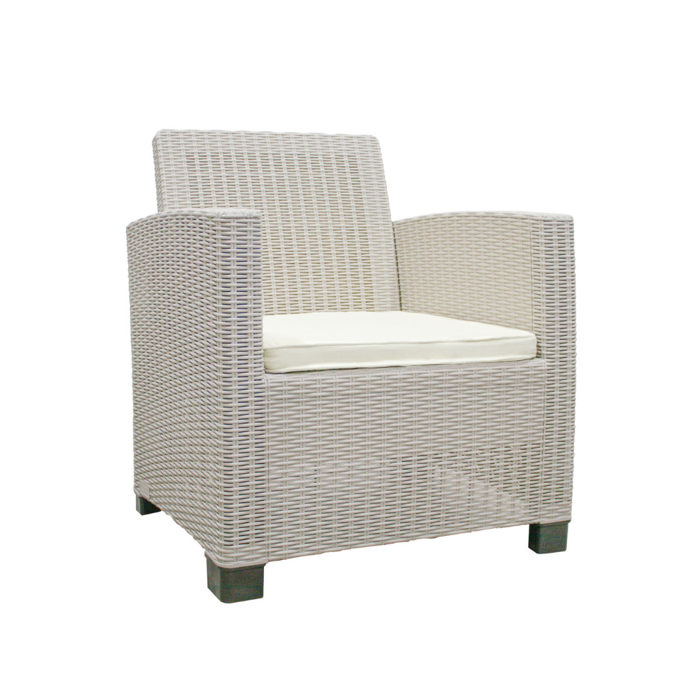 JUEGO SALA BEIGE 2 SILLONES C/MESA/COJIN BEIGE ALAMO SANCHIA 18522601