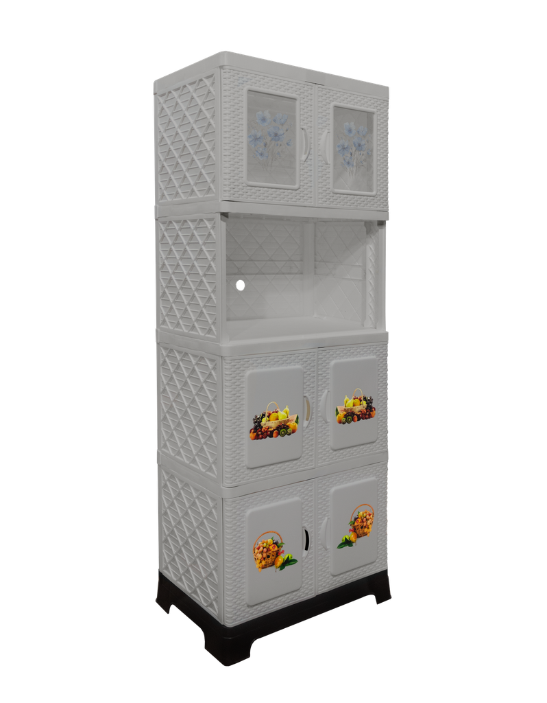 CHINERO PLAS TERESITA RATAN 4 NIV C/2 PTAS VID 160X60.5X40 CM DECO BEIGE SANCHIA