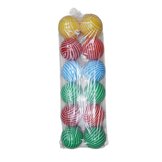 PELOTA PLAS RAYADA Ø51CM PAQ/DOC 1PELOTAE