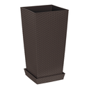 MACETA PLAS CUAD RATAN 30X30X57 CM C/PLATO REYPLAST 3JX004800