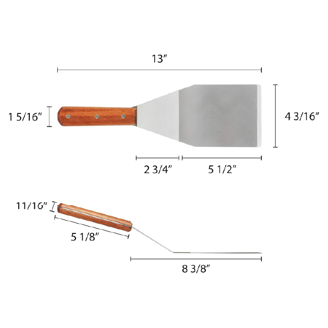 ESPATULA INOX 4X5" HAMBURGUESA THUNDER SLTWHT005