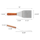 ESPATULA INOX 4X5" HAMBURGUESA THUNDER SLTWHT005