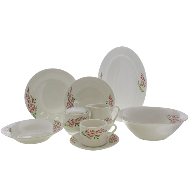 VAJILLA PORCE 45 PZAS BL/ROS/VD ROYAL LINE MAYS 705-4522