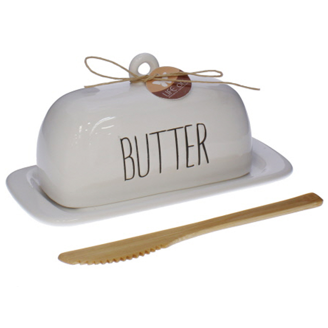 MANTEQUILLERA DOLOMITA 2 PZ 19.5X10X10 CM BL/CH LIFE ART MAYS 705-06334