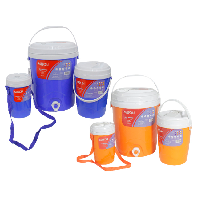 SET 3 PZ COOLER/TERMOS 1/2.5/7.5 LT COL NARAN/AZ MILTON  717-KJ786