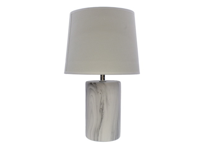 LAMPARA MESA 34.5 CM CERA/TELA BL/GR/CREMA DECORE MAYS 604-03698