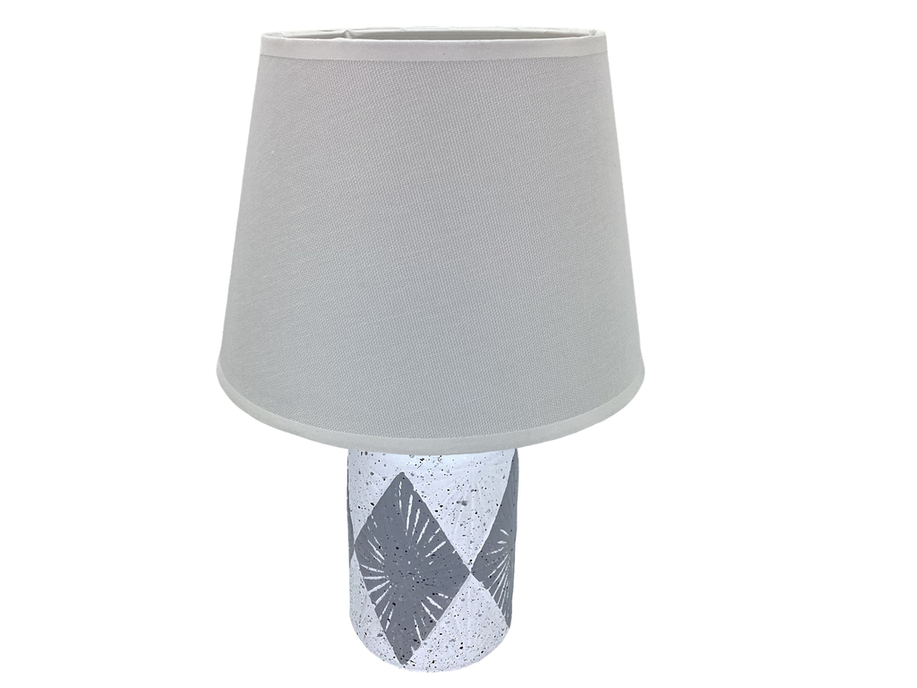 LAMPARA MESA 35 CM CERA/TELA PLAT/GR DECORE MAYS 604-01367A