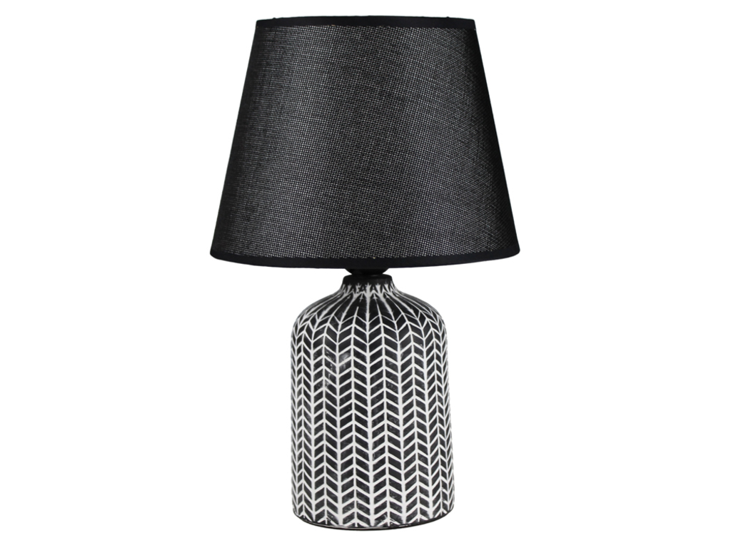 LAMPARA MESA 12" CERA/TELA BL/NG DECORE 604-05407