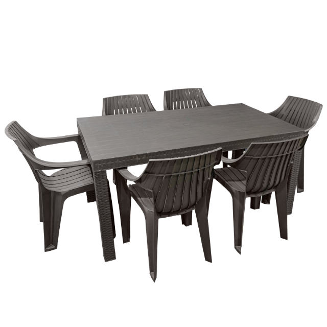 COMEDOR PLAS MACAO P/6 PERSONAS C/6 SILLAS C/B CF SANCHIA