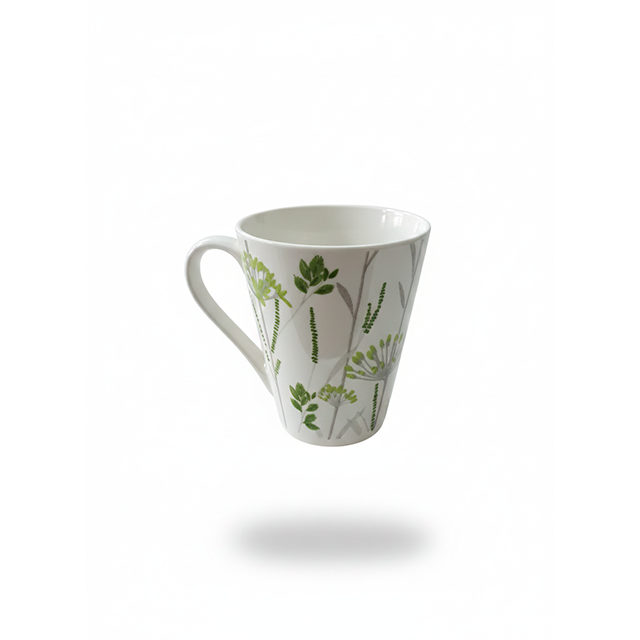 TAZA CERA 330 ML BL/VD C/DECO SURT XD-2091-09-7820