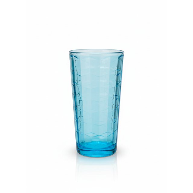 VASO VID 10.8 OZ TRANS AZ DECO REL INTERNO CRISA 6192