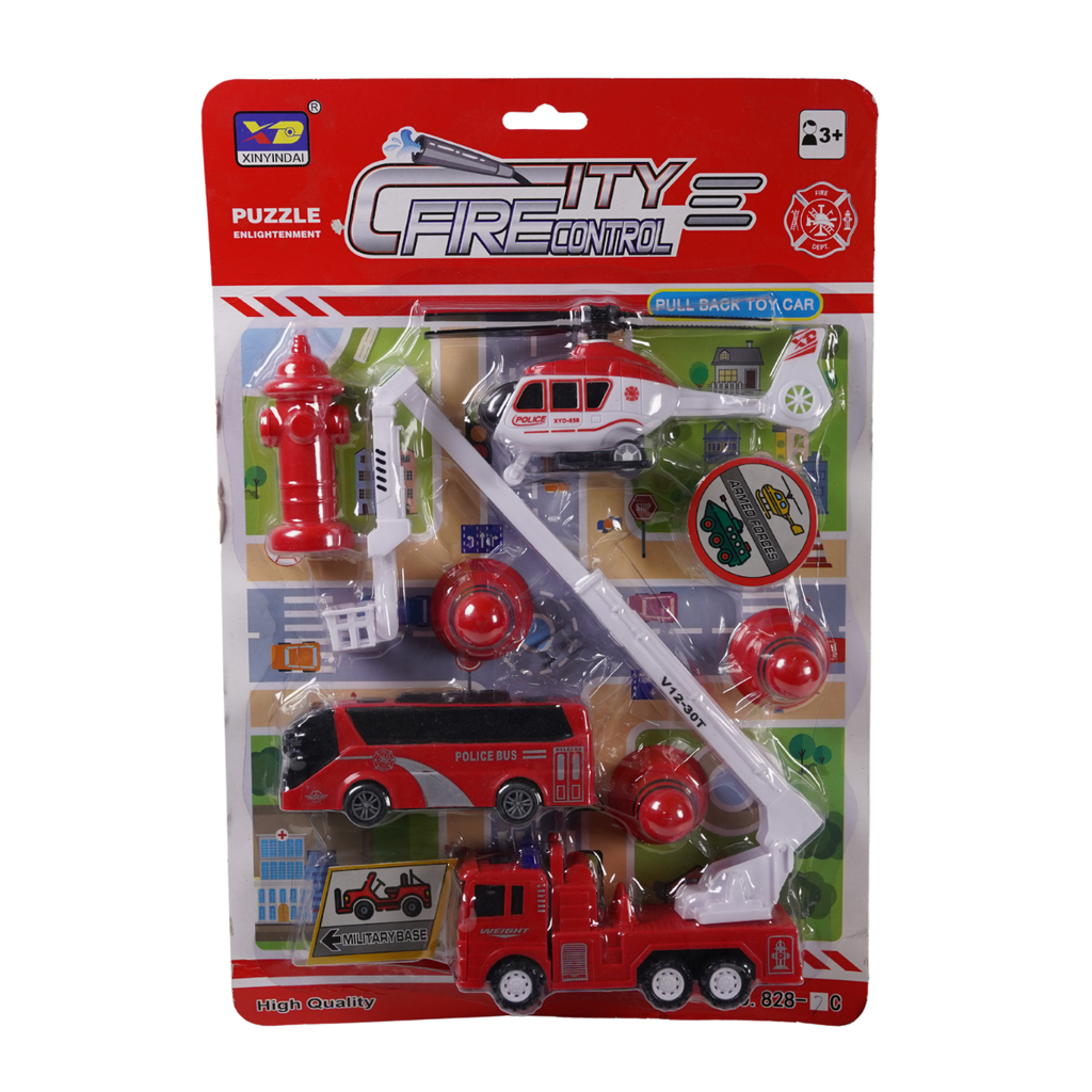 SET BOMBEROS HELICOPTERO BUS CAMION GRUA C/ACCES BLIS GX-828-7C