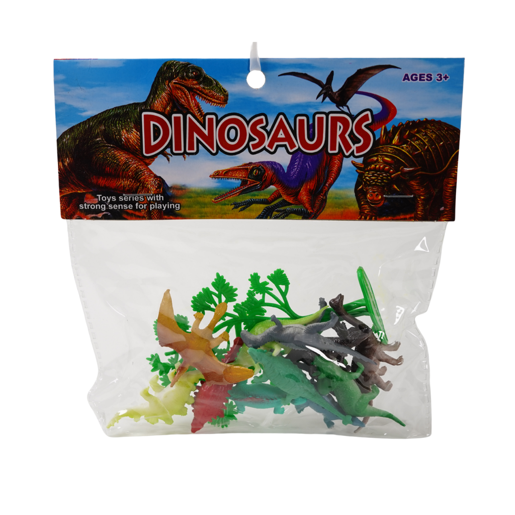 SET 12 DINOSAURIOS PLAS 2"+1 ARBOL BOL CASAMAS 1508