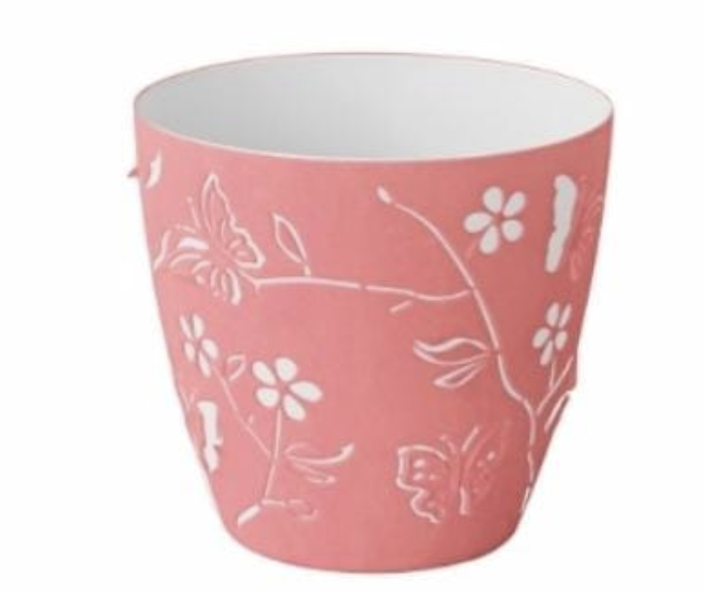 MACETA PLAS MARIPOSA 14 CM #1 BL/CORAL MEGA