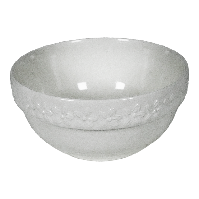 BOWL CERA 6" RED ORI GRUESA DECO REL FLORES BL XM6F