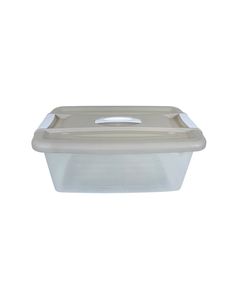 CAJA PLAS 16 LT CLICK TR C/AGARRADERA CAPUCCINO GUATEPLAST AR013600-BGC-0