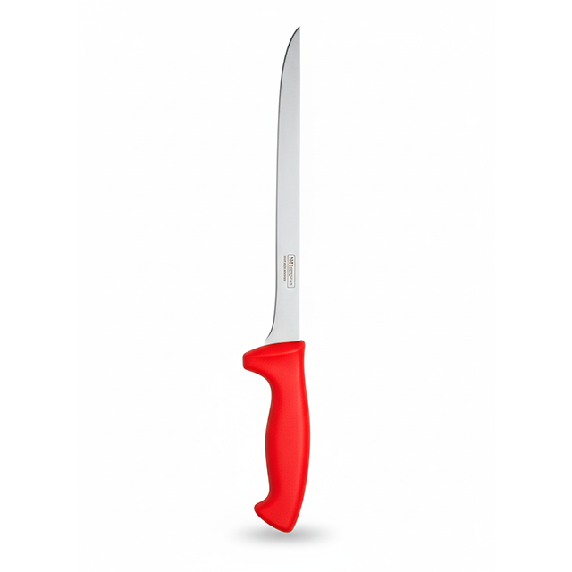 CUCHILLO DESHUEZO 8" RECTO MANGO ERGONOMICO ROJO CALEDONIA CADER-8R