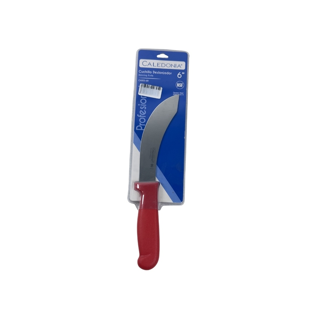 CUCHILLO DESLONJADOR 6" MANGO ERGONOMICO ROJO CALEDONIA CADES-6R