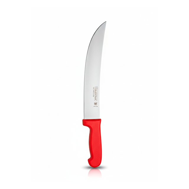 CUCHILLO BISTECERO 10" CURVO ROJO CALEDONIA CABIC-10R