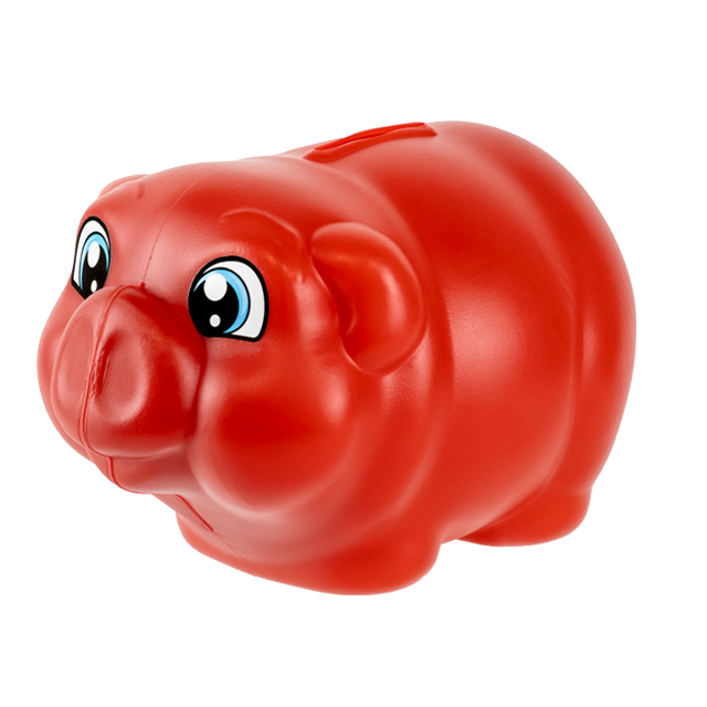 DOCENA ALCANCIA PLAS MINI CERDO/CHANCHO 13X9 CM APROX PLASTIKITO SP238