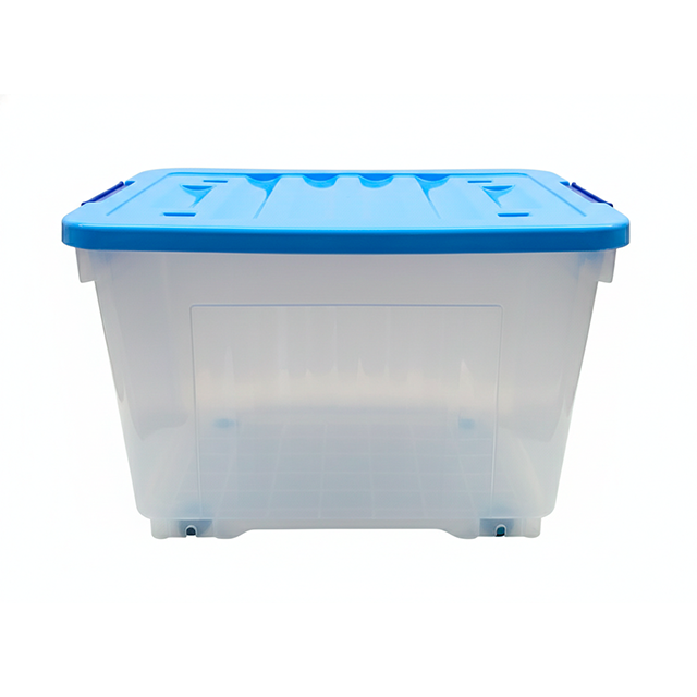 CAJA PLAS ALMACENAMIENTO 90 LT C/RUEDAS CEL TURQ MEGA 32759