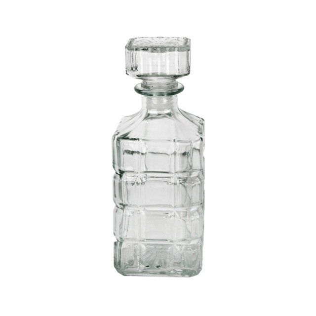 BOTELLA VID 800 ML CUAD C/T CUAD TRANS/BL DECO REL 752-05530
