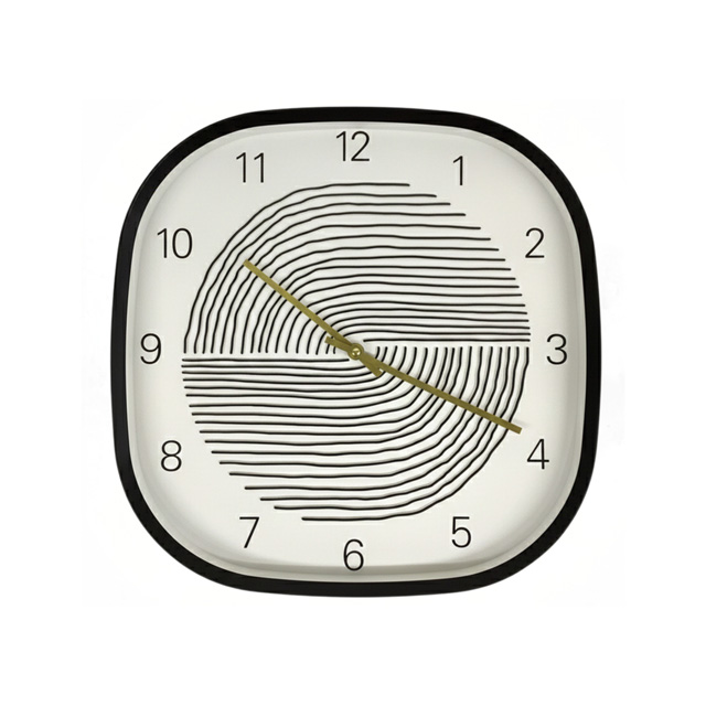 RELOJ PARED 40 CM CUAD NG/BL 602-03694