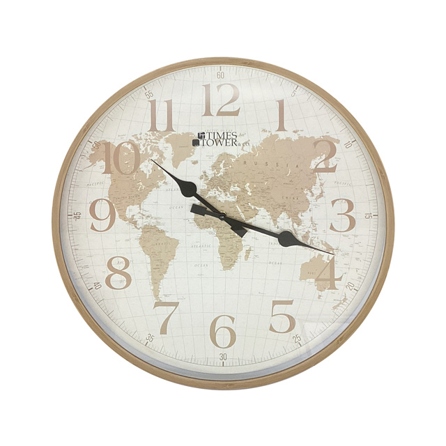 RELOJ PARED 50.8 CM RED CHOC CLARO DECO MAPA 602-01950