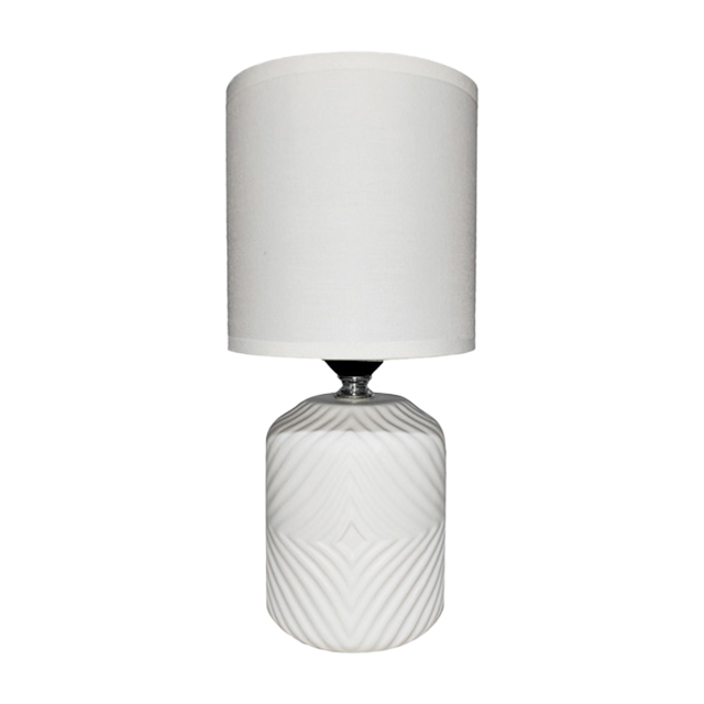 LAMPARA MESA 26.7 CM BASE CILIND GRIS/BL 604-05661