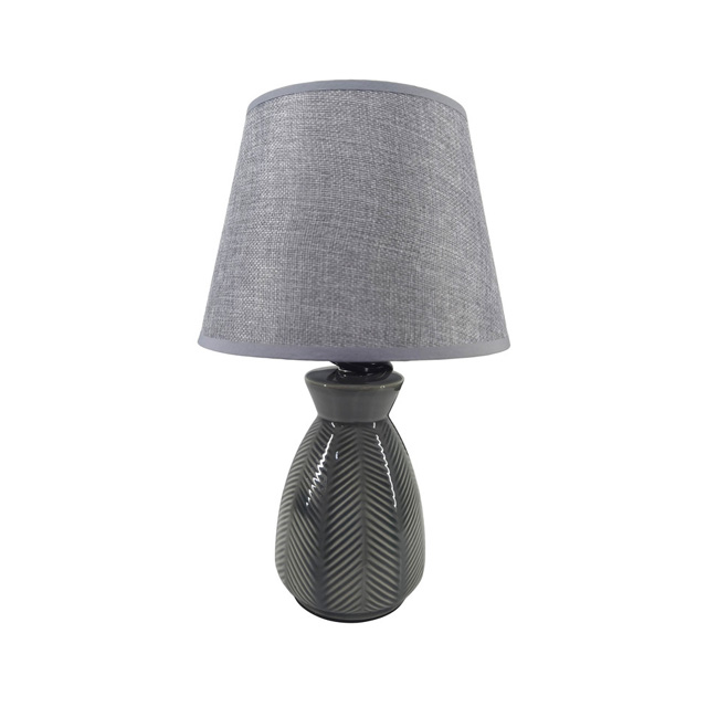 LAMPARA MESA 38 CM BASE T/FLORERO DECO GRIS 604-03289