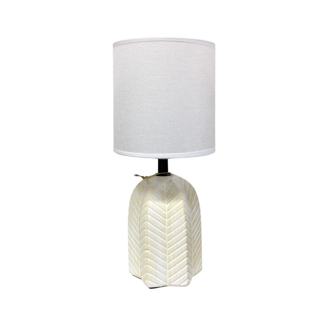 LAMPARA MESA 30.5 CM BASE T/ESTRELLA DECO BL/CREMA 604-00635