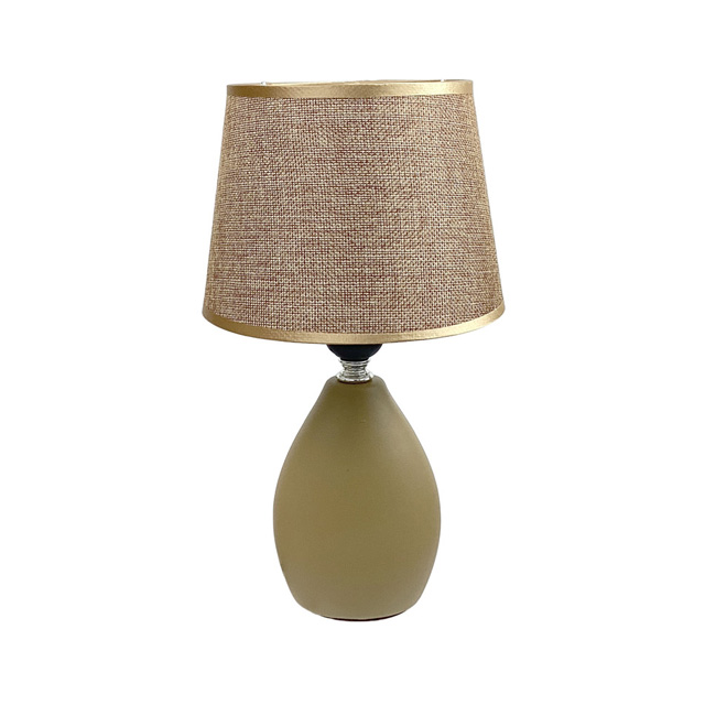 LAMPARA MESA 30 CM BASE BOMBEADA CHOC/DOR 604-01344