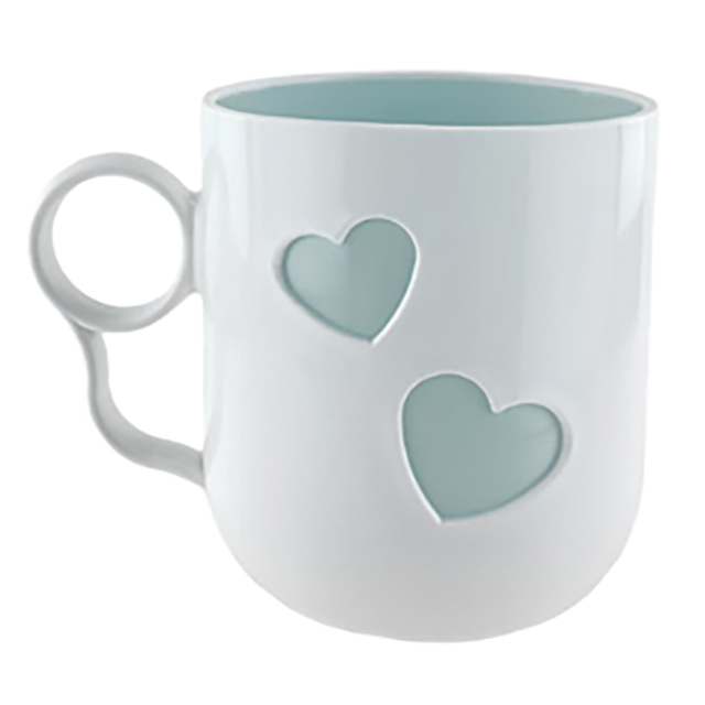 TAZA PLAS 380 ML DECO CORAZON BL/ROS BL/VD 723-39173