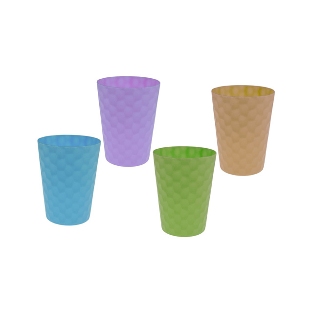 SET 4 VASOS PLAS 10.8 OZ GRUMOSO COL SURT PASTEL 723-38834