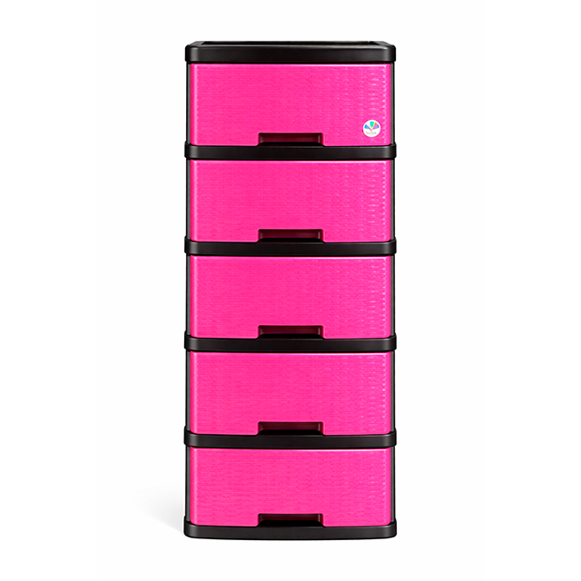 GAVETERO PLAS MINI 5 NIV ROSA C/RODOS KAWAKI
