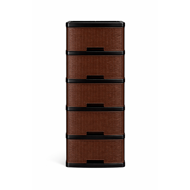 GAVETERO PLAS MINI 5 NIV CHOCOLATE C/RODOS KAWAKI