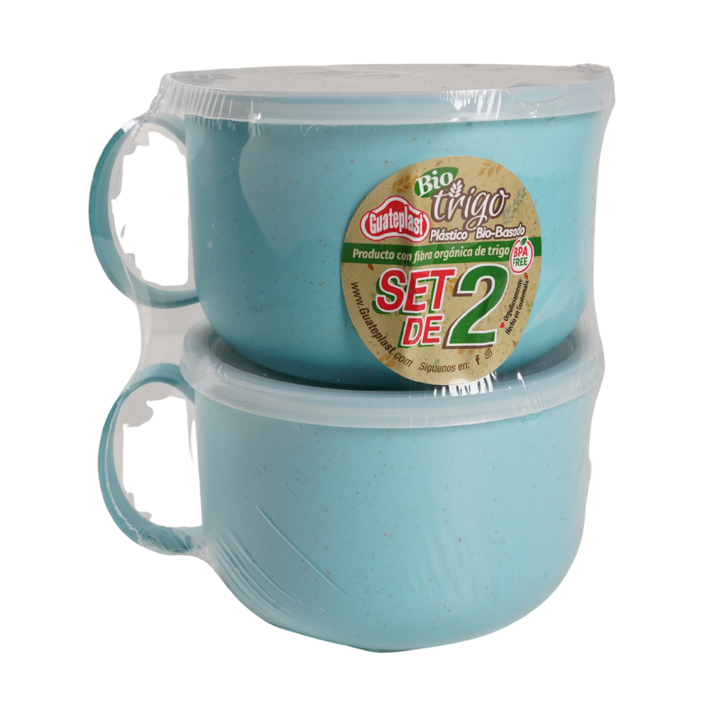 SET TAZA SOPERA C/TAPA 20 ONZ /AQUA/GUATE