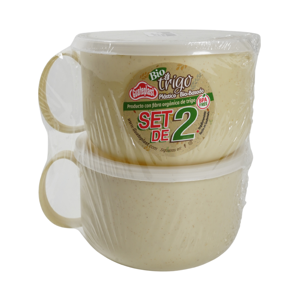 SET TAZA SOPERA C/TAPA 20 ONZ /BEIGE/GUATE