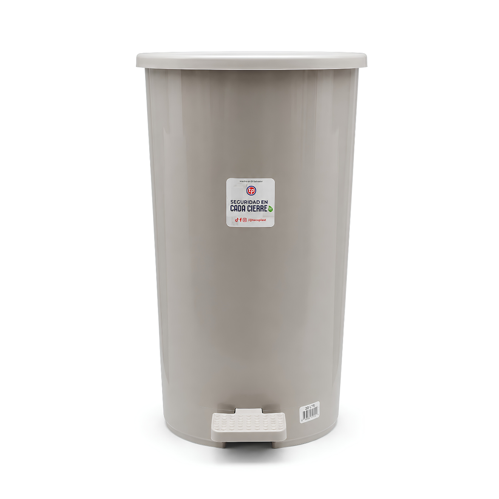 BASURERO PLAS PEDAL 20 LT MED TACOPLAST 08272