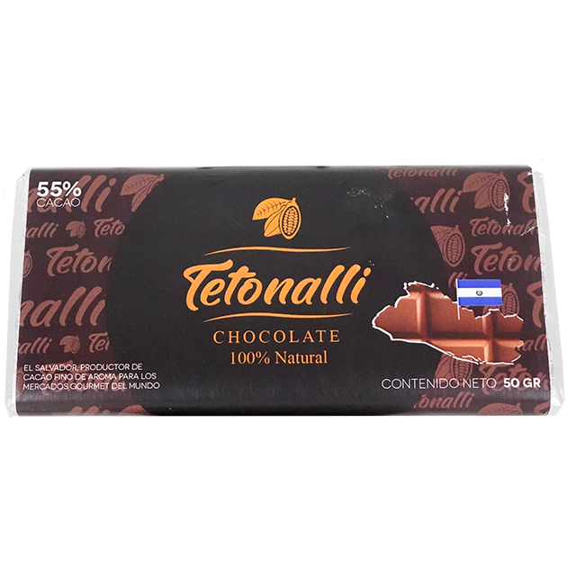 CHOCOLATE BARRA 55% CACAO 50 GR TETONALLI