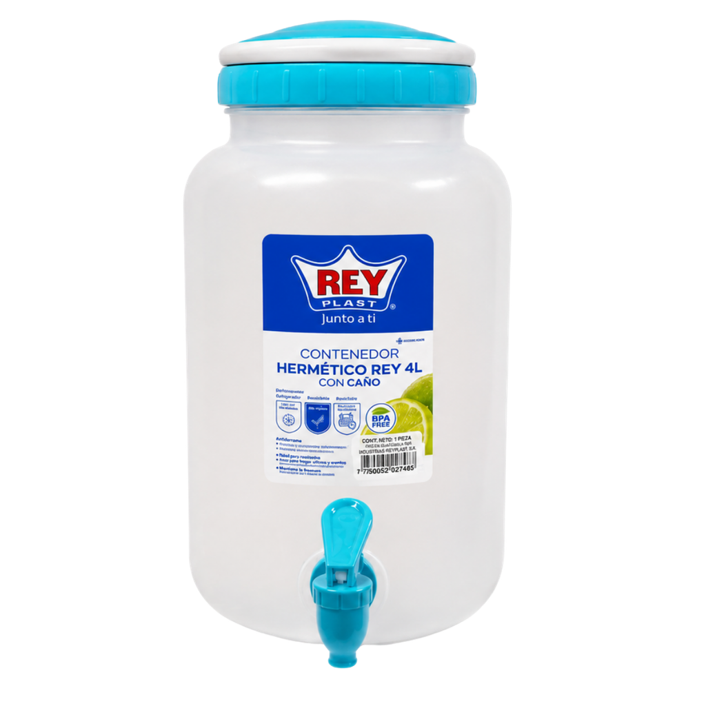 CONTENEDOR/RECIP PLAS 4 LT HERM C/CAÑO-CH PREMIUM REYPLAST CBV007800