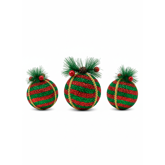 ESFERA NAVIDEÑA DECO 8 CM 3 PZ X152ETZ