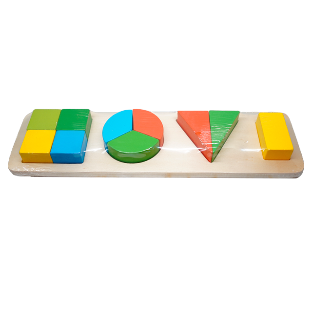 FIGURAS GEOMET MAD TABLERO 30X8.25 CM COL AM3026