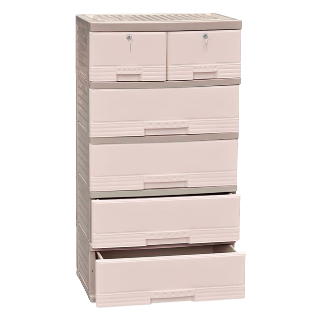 GAVETERO PLAS KING 6 GAV 2 PEQ C/LLAVE BEIGE MEGA