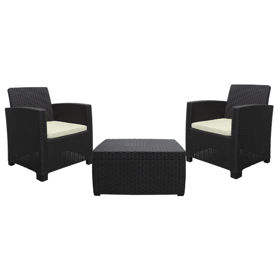 JUEGO SALA CF 2 SILLONES C/MESA/COJIN BEIGE ALAMO SANCHIA 18521101