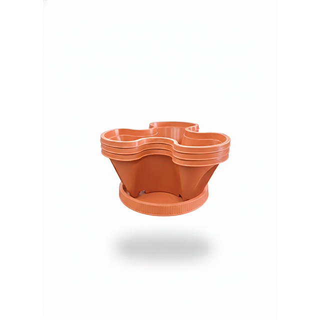 MACETA MINI TREBOL PLAS 3 NIV TERRACOTA MEGA 92707