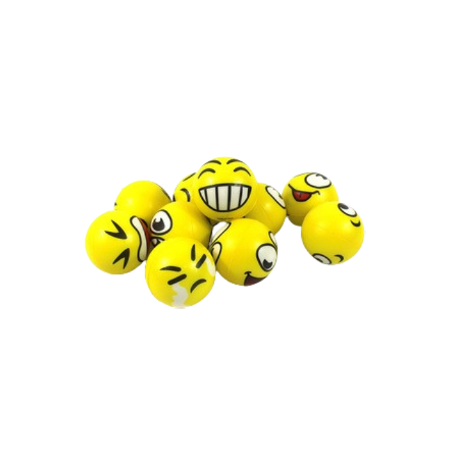 PELOTA DE GOMA PEQUEÑA CARITA ALEGRE/CORAZONES