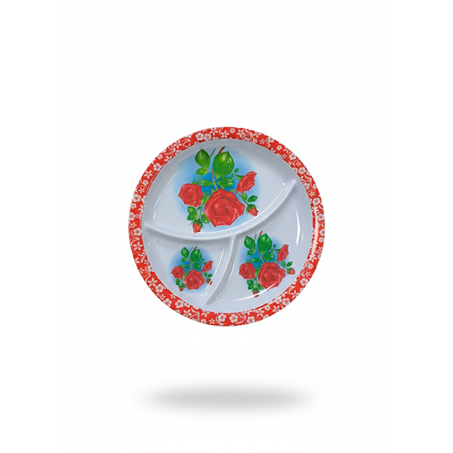 PLATO MELA RED DECO C/3 DIV 8010